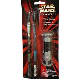 Vintage 1999 Star Wars Episode I Pencil Set No. 2 Pencils And Sharpener NWT